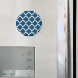 Blue und Baby Blue Trellis, Lattice, Quatrefolie Magnet
