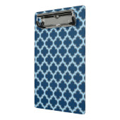 Blue und Baby Blue Trellis, Lattice, Quatrefolie Mini Klemmbrett (Gewinkelt2)