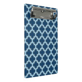 Blue und Baby Blue Trellis, Lattice, Quatrefolie Mini Klemmbrett (Schrägansicht)