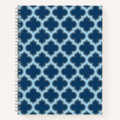 Blue und Baby Blue Trellis, Lattice, Quatrefolie Notizblock (Vorderseite)