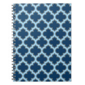 Blue und Baby Blue Trellis, Lattice, Quatrefolie Notizblock (Vorderseite)