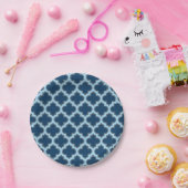 Blue und Baby Blue Trellis, Lattice, Quatrefolie Pappteller (Party)