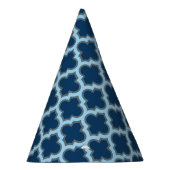 Blue und Baby Blue Trellis, Lattice, Quatrefolie Partyhütchen (Rechts)