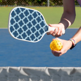 Blue und Baby Blue Trellis, Lattice, Quatrefolie Pickleball Schläger
