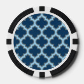Blue und Baby Blue Trellis, Lattice, Quatrefolie Pokerchips (Vorderseite)