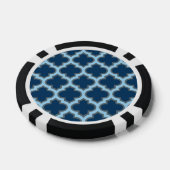 Blue und Baby Blue Trellis, Lattice, Quatrefolie Pokerchips (Einzeln)