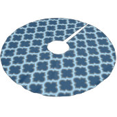 Blue und Baby Blue Trellis, Lattice, Quatrefolie Polyester Weihnachtsbaumdecke (Schrägansicht)