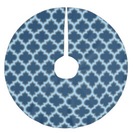 Blue und Baby Blue Trellis, Lattice, Quatrefolie Polyester Weihnachtsbaumdecke