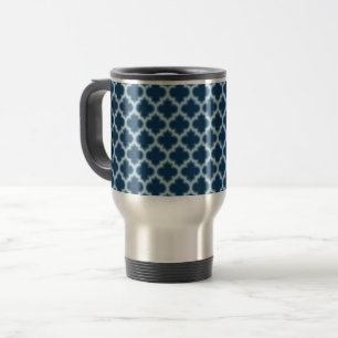 Blue und Baby Blue Trellis, Lattice, Quatrefolie Reisebecher