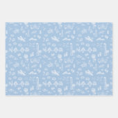 Blue und Black Charleston Toile Geschenkpapier Set (Vorderseite 3)