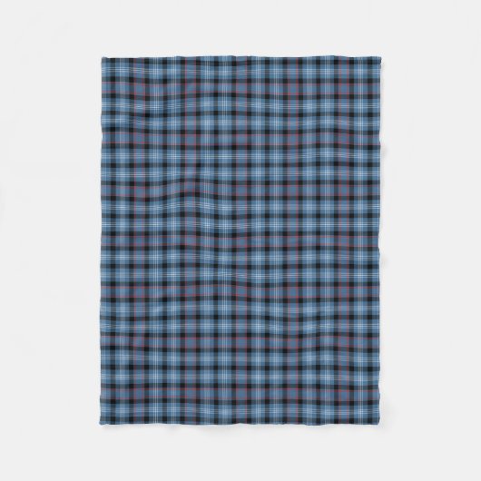 Blue und Black Kariert Fitzgerald Tartan Fleecedecke (Vorderseite)