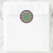 Blue und Bold Mandala Classic Round Sticker (Tasche)