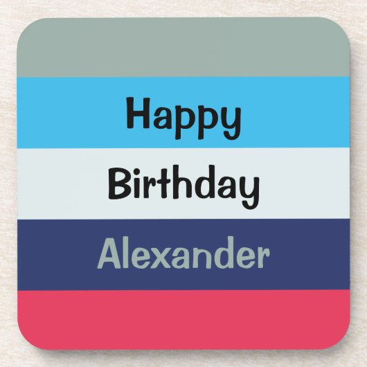 Blue und Burgundy Text Template Getränkeabdeckung Getränkeuntersetzer (Vorderseite)