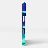 Blue und Cyan Gritty Futuristic City iPhone Hülle (Rechte Seite)