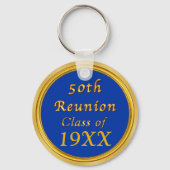 Blue und Gold 50. Klasse Wiedersehen-Gastgeschenke Schlüsselanhänger (Rückseite)