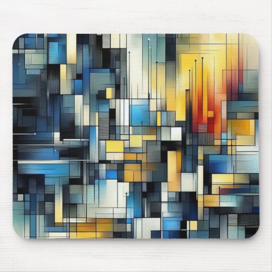Blue und Gold Abstrakt Mouse Pad Mousepad (Vorne)