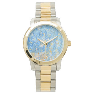 Blue und Gold Abstrakt Watch Armbanduhr