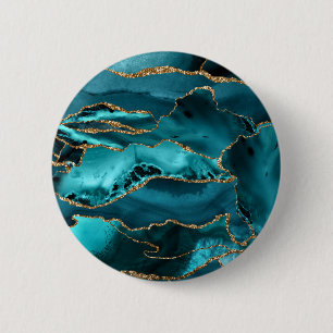 Blue und Gold Agate Button