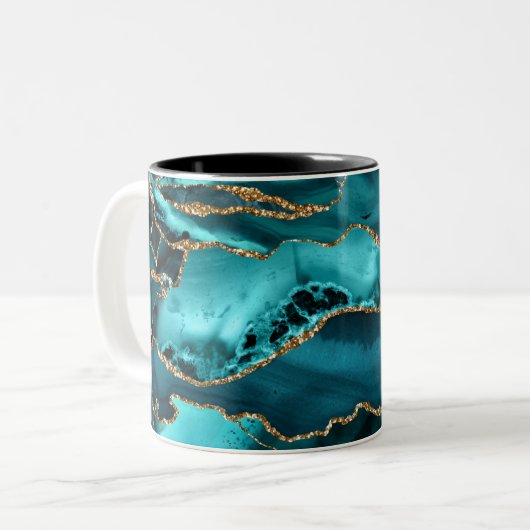 Blue und Gold Agate Zweifarbige Tasse (Vorderseite Links)