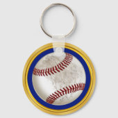 Blue und Gold billige Personalisierte Baseball-Ges Schlüsselanhänger (Rückseite)