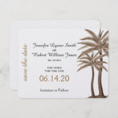 Blue und Gold Compass Rose Wedding Save the Date (Vorne/Hinten)