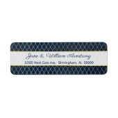 Blue und Gold Custom Address Labels (Vorne)