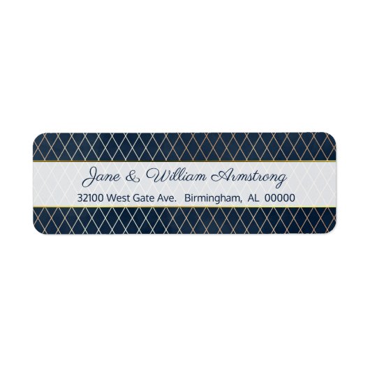 Blue und Gold Custom Address Labels (Vorne)