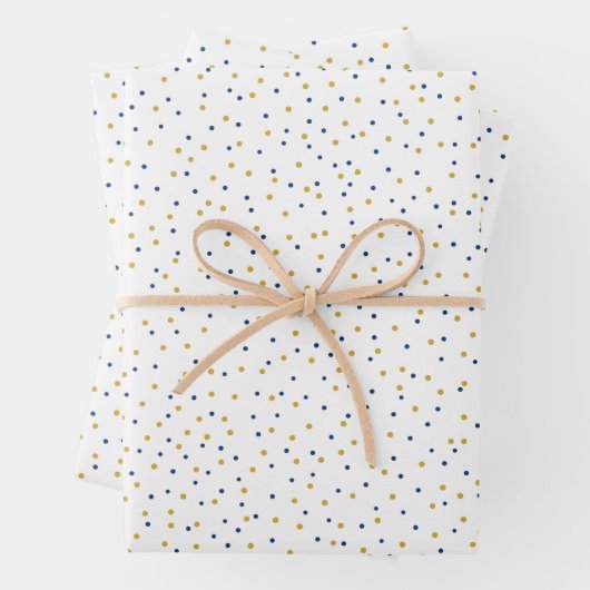 Blue und Gold Dots Geschenkpapier Set (Beispiel)