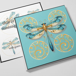 Blue und Gold Dragonfly mit Grenzen Einladung