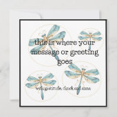 Blue und Gold Dragonfly mit Grenzen Einladung (Rückseite)