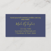 Blue und Gold handgefertigte Bademäntel Seife Visitenkarte (Rückseite)