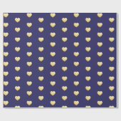 Blue und Gold Hearts Geschenkpapier (Flach)