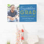 Blue und Gold Herzlichen Glückwunsch Abschluss Fot Banner (Insitu)