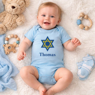 Blue und Gold jüdischer Star von David Baby Strampler