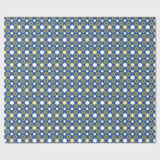 Blue und Gold jüdischer Star von David Geschenkpapier (Flach)
