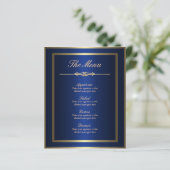 Blue und Gold Menu Card (Stehend Vorderseite)