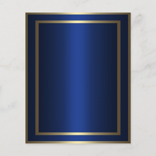 Blue und Gold Menu Card (Rückseite)