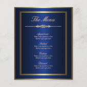 Blue und Gold Menu Card (Vorderseite)