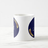 Blue und Gold Monogram (personalize) Kaffeetasse (Mittel)