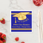 Blue und Gold Personalisiert Class Wiedersehen Nap Serviette (Beispiel)