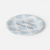 Blue und Gold Personalisierte Baby-Weihnachtszeit Pappteller (Schrägansicht)