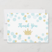 Blue und Gold Prince Confetti Vielen Dank Dankeskarte (Vorderseite)