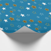 Blue und Gold Stars Geschenkwrap Geschenkpapier (Ecke)