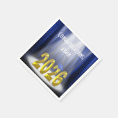 Blue und Gold Text 2025 Abschluss Bühne Serviette (Ecke)