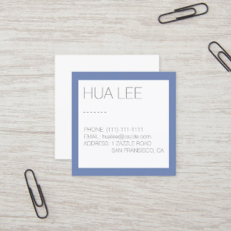 Blue und Grau Chic Business Card Quadratische Visitenkarte