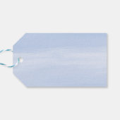 Blue und Gray Bouquet auf Blue Background Geschenkanhänger (Rückseite Horizontal)