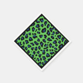 Blue und Green Leopard Print Cocktail Serviette (Ecke)