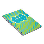 Blue und Green Polka Dot Striping Journal-Notebook Notizblock (Rechte Seite)