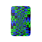 Blue und Green Psychedelic Art Bath Mat Badematte (Vorderseite Vertikal)