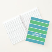 Blue und Green Stripes Notebook Notizblock (Innenseite)